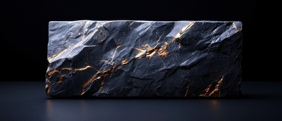 Poster - A black and gold rock with a shiny surface