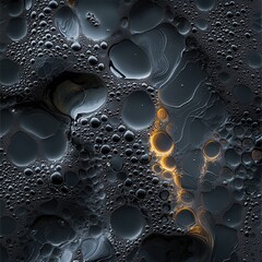 Aufkleber - The image is a close up of a black and orange liquid with many small bubbles
