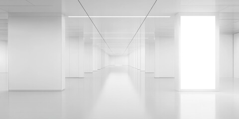 Wall Mural - Long White Hallway