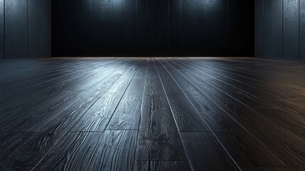 a large room with a wooden floor and no furniture