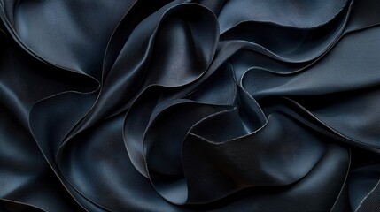 Aufkleber - A black fabric with a pattern of waves and swirls