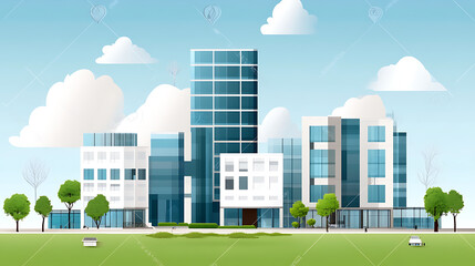 Wall Mural - Modern office background building sky architecture.