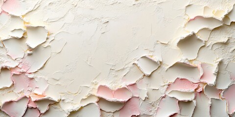 Wall Mural - An abstract background featuring soft, overlapping layers of textured paint in cream and light pink hues