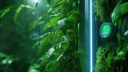 Aufkleber - A green plant with a green object on it