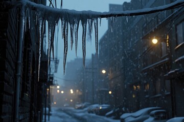 Wall Mural - icicles on wire