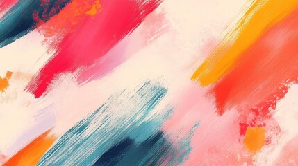 Poster - An abstract background with a mix of bold splashes and brush strokes in vibrant colors, creating a lively and artistic visual experience.