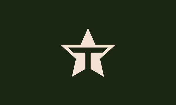 Letter T star monogram logo design