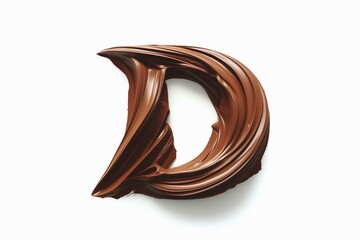 Aufkleber - Letter D designed with flowing cocoa texture isolated on white background