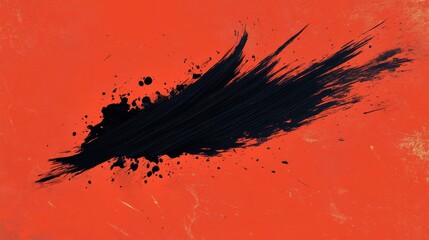 Poster - Bold black paint splattered across an vibrant orange background