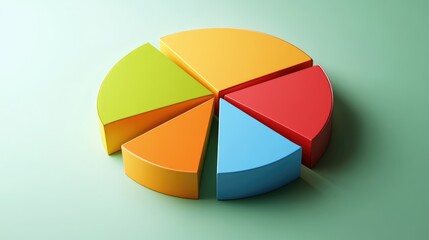 Poster - A detailed shot of a D pie chart with labeled segments and a shadow effect, creating a visually appealing and informative representation of statistical data.