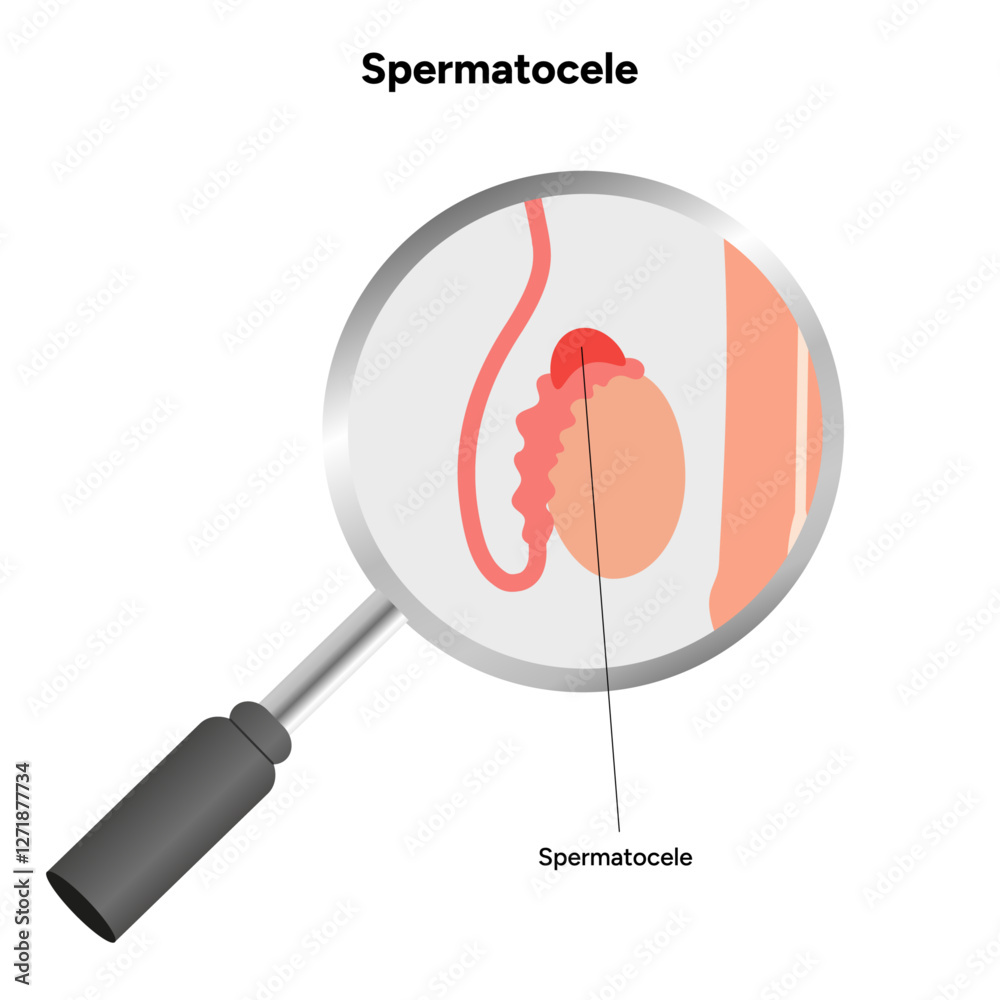 Men Testicles Problems เวกเตอร์ Stock Spermatocele Testicular disease. Man reproductive health ...