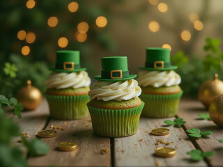 Canvas Print - st patrick day cupcakes 