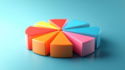 Poster - A visually striking image of a D pie chart with segments popping out and a sleek, professional design, perfect for reports, presentations, or data analysis.