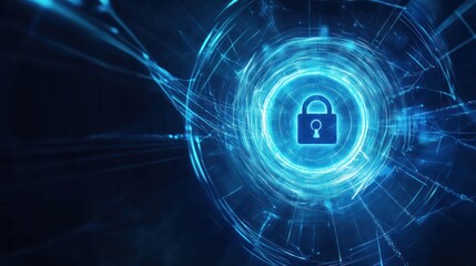 Poster - Abstract Cybersecurity Background Illustrating Data Protection Concepts