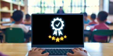 Poster - online product certification, marking a key achievement. demonstrates commitment to quality and trus