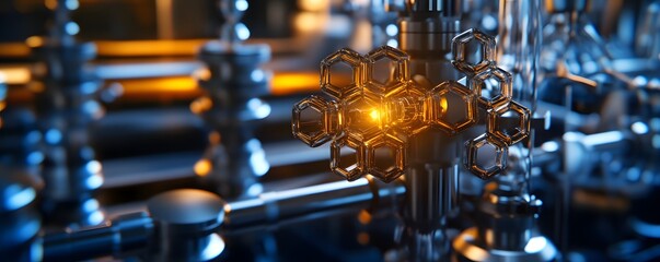 Poster - A close-up view of a futuristic technology interface showcasing intricate details