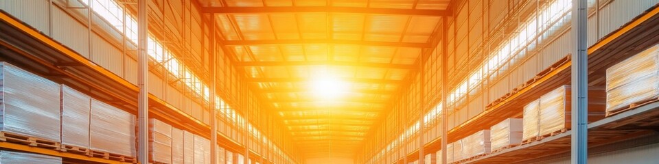 Poster - Industrial Aesthetic Warehouse Diagram Safety Zones and High-Storage Racks - Steel Structures Enhancing Operational Productivity in Modern Logistics Facilities