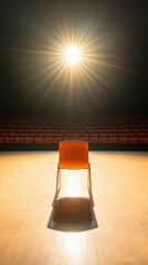 Aufkleber - Dramatic Seated Audience Spectrum Vintage Theater Chairs and Stage Lighting - Immersive Entertainment Design and Live Event Space Optimization