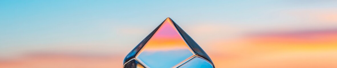 Leinwandbilder - Prismatic Crystal Geometry Display Shimmering Glass in Laboratory Setting - STEM Educational Innovation and Design-Driven Scientific Exploration
