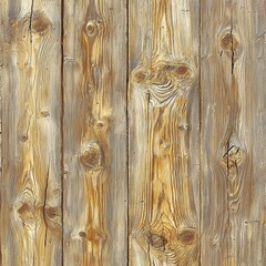 Poster - Rustic wooden plank surface, revealing warm wood grains, distinctive knots, and textural details, providing a detailed view of the wood's natural character and weathered appearance.
