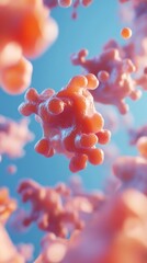 Poster - Futuristic Molecular Visualization Glossy DNA Structures in Vibrant Lab Setting - Cutting-Edge Scientific Imagery for Genetic Research and Bioinformatics Marketing