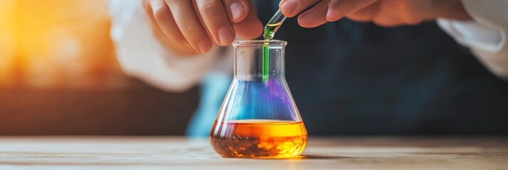 Leinwandbilder - Vibrant Lab Analysis Holographic Data Visualization in Glassware for Cutting-Edge Biotech Workflow - Experimental Innovation in Modern Scientific Research Facilities