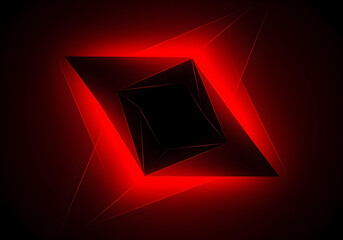 Wall Mural - Glow color red fiery shadow light triangles lines agonal gradient shape geometric effect 3d design background modern abstract red black. Vibrant red fiery shadow light casts an agonal gradient shape
