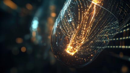 Poster - Abstract Brilliant Bulb with Glowing Filaments and Creative Lighting