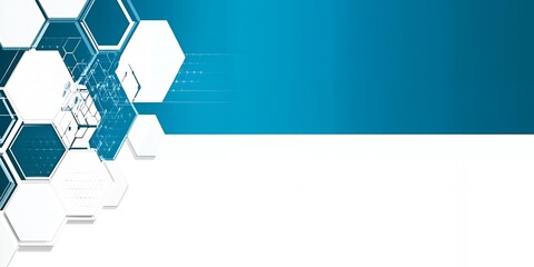 Poster - Abstract Technology Background Hexagon Design Blue White Modern Corporate Presentation