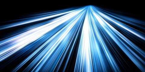 Poster - Abstract Blue Light Speed Lines Background Image for Technology Design
