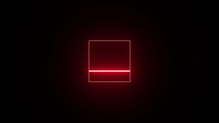 QR Code Scanning Animation – Red color  Effect in Seamless Loop, square code scanning animation, smartphone QR code scanning, alpha channel. isolated on black background, 
