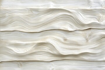 Poster - Detailed close-up of a white wooden surface, featuring a unique wavy grain pattern, creating a rustic, textured background ideal for graphic design and product photography.