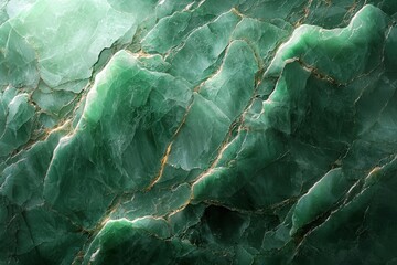 Poster - An intricate green marble texture with golden veining offering a luxurious, natural stone background for high-end design and decoration projects with style.