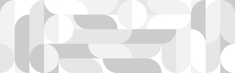 Wall Mural - white trendy seamless background of circles and squares in modern scandinavian style. cover of gray 
