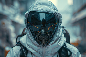 Poster - Photo of cosmonaut in a protective spacesuit made generative AI technology