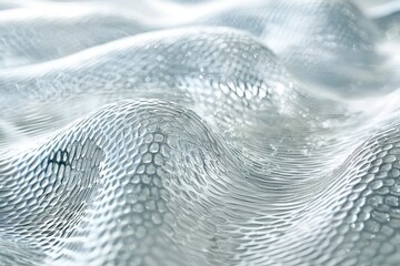 Poster - An intricately textured, undulating surface evokes a sense of fluidity and movement, resembling water or ice, with a subtle play of light creating depth and dimension.