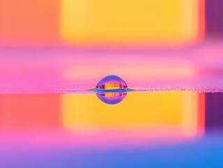 Poster - Captivating water droplet reflection colorful background macro studio environment close-up view visual art