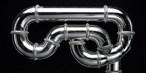 Poster - Metal pipes arrangement showcasing intricate design for plumbing or construction use
