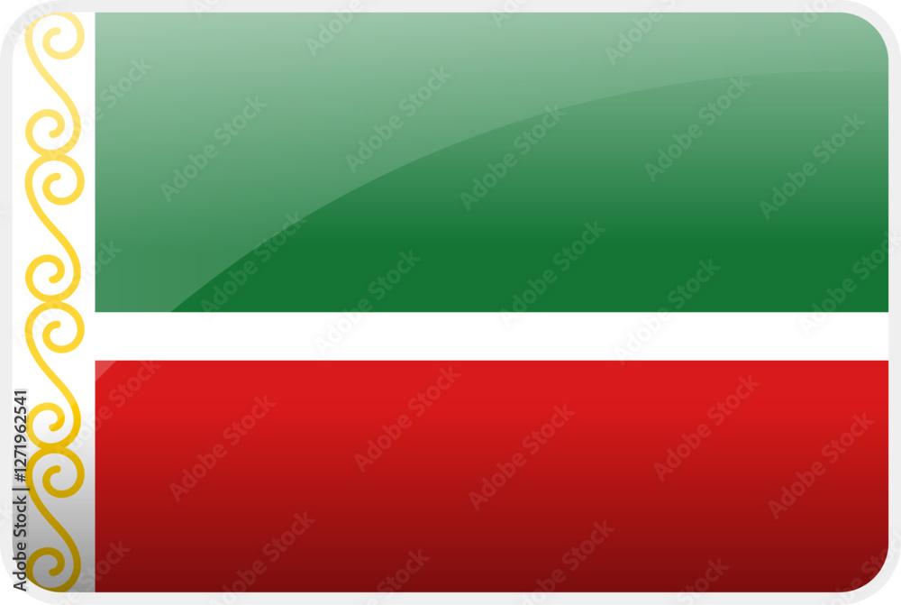 Flag Icon of Chechnya Country,National Vector Flag Iconic Symbol and ...