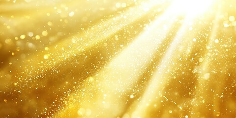 Poster - Sparkling golden rays illuminate a bright scene with shimmering particles and light bursts during a sunny day