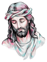 Wall Mural - PNG Jesus Christ art illustration jesus.