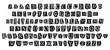 © BORT GRAPHIC - big set of cut-out english png alphabet from magazines on a transparent background, black and white gothic ransom style