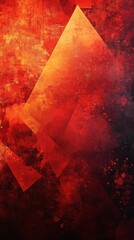 Poster - Abstract painting featuring geometric shapes in shades of red