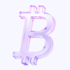 Fototapete - bitcoin icon with colorful gradient. 3d rendering illustration for graphic design, ui ux design, presentation or background. shape with glass effect