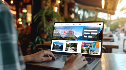 Poster - online travel agency website for brisk search and travel planning offers deal and package for flight
