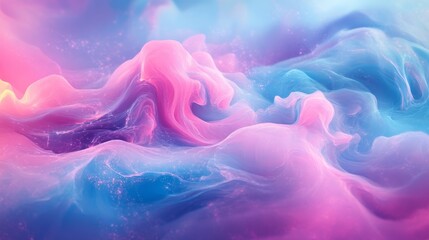 Wall Mural - dreamy abstract clouds blending pastel colors in ethereal formations