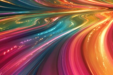 Poster - vibrant flowing colors create an abstract wave of light in mesmerizing patterns and shapes