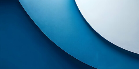 Poster - Blue curved background with white space for text