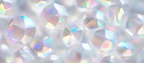 Poster - abstract background tiny iridescent crystal hexagons