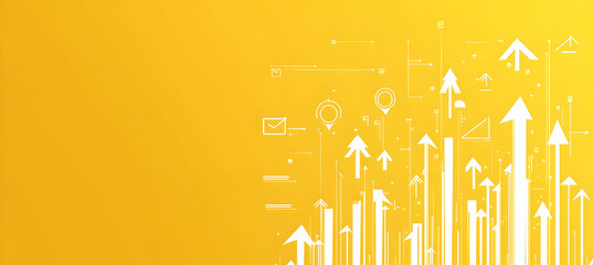 Poster - Arrows and upward arrows on a yellow background